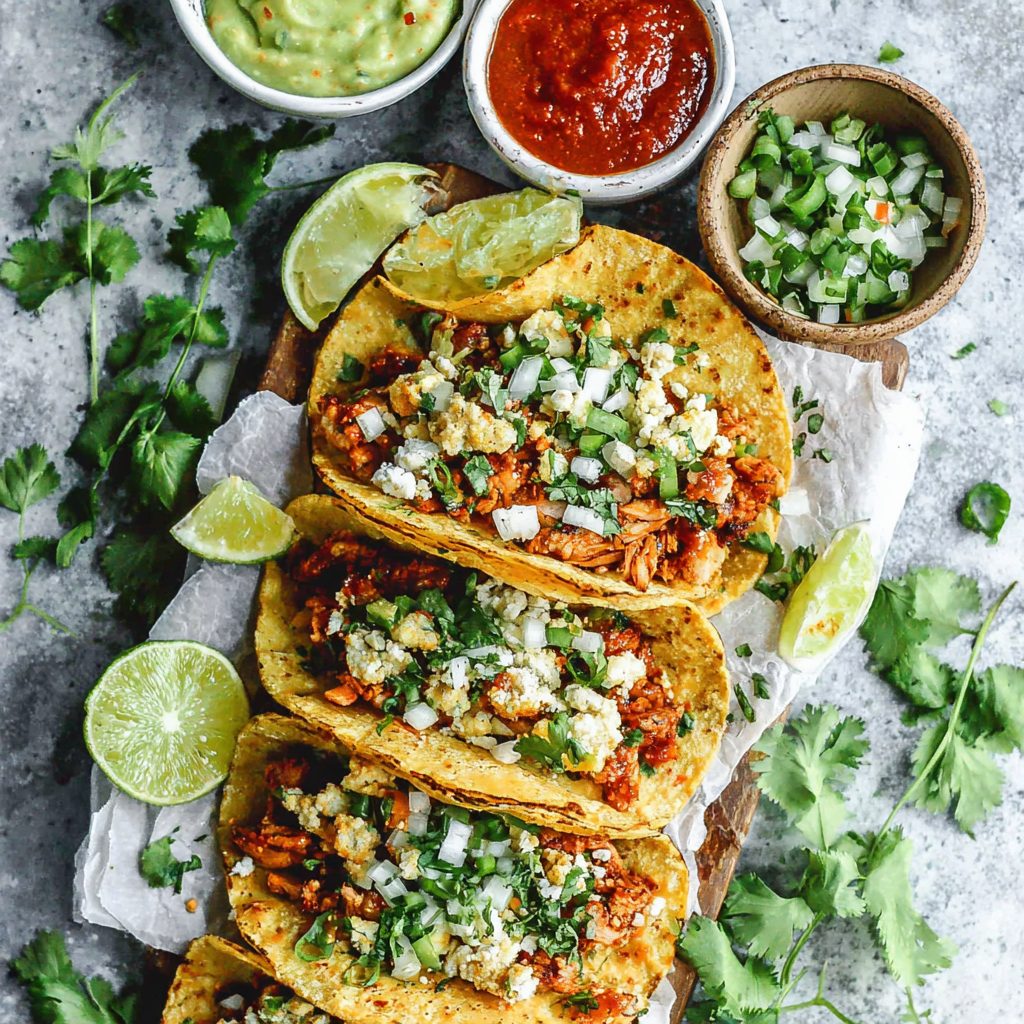 Quick Chicken Street Tacos Recipe Close-up view of delicious and easy-to-make Chicken Street Tacos, perfect for a quick weeknight meal.