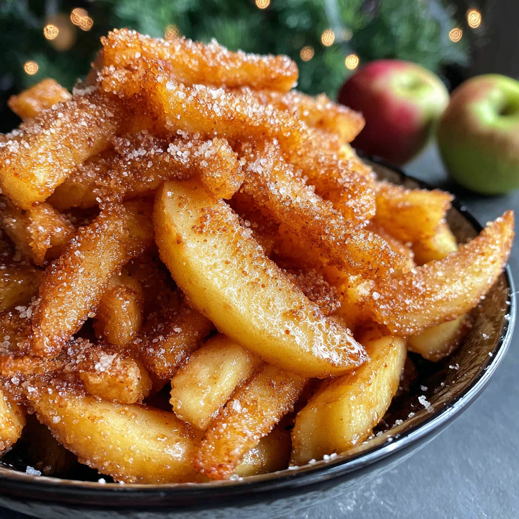 Easy Southern fried apples are shown in a pan, cooked until golden brown and tender, perfect for a comforting dessert or side dish.