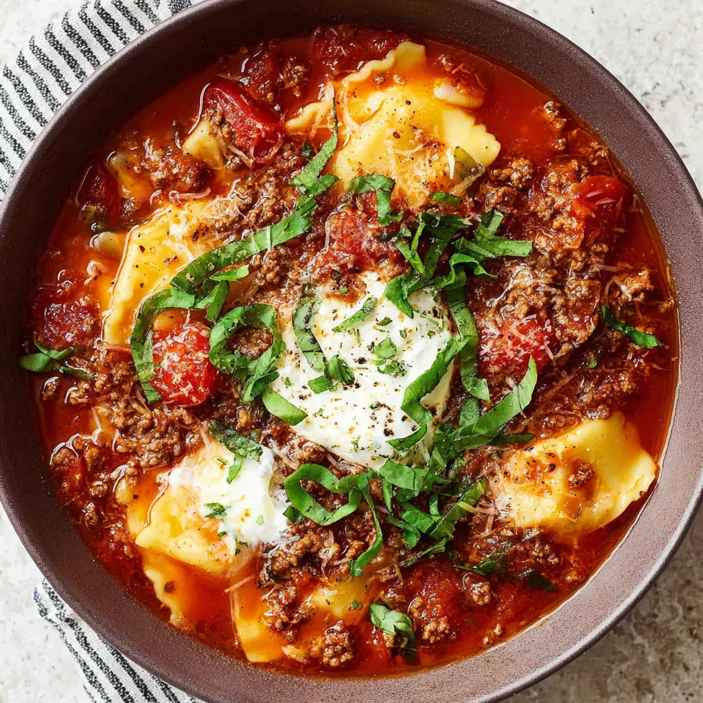 Easy Crockpot Lasagna Soup simmers beautifully in a slow cooker, creating a comforting and flavorful meal perfect for busy weeknights.