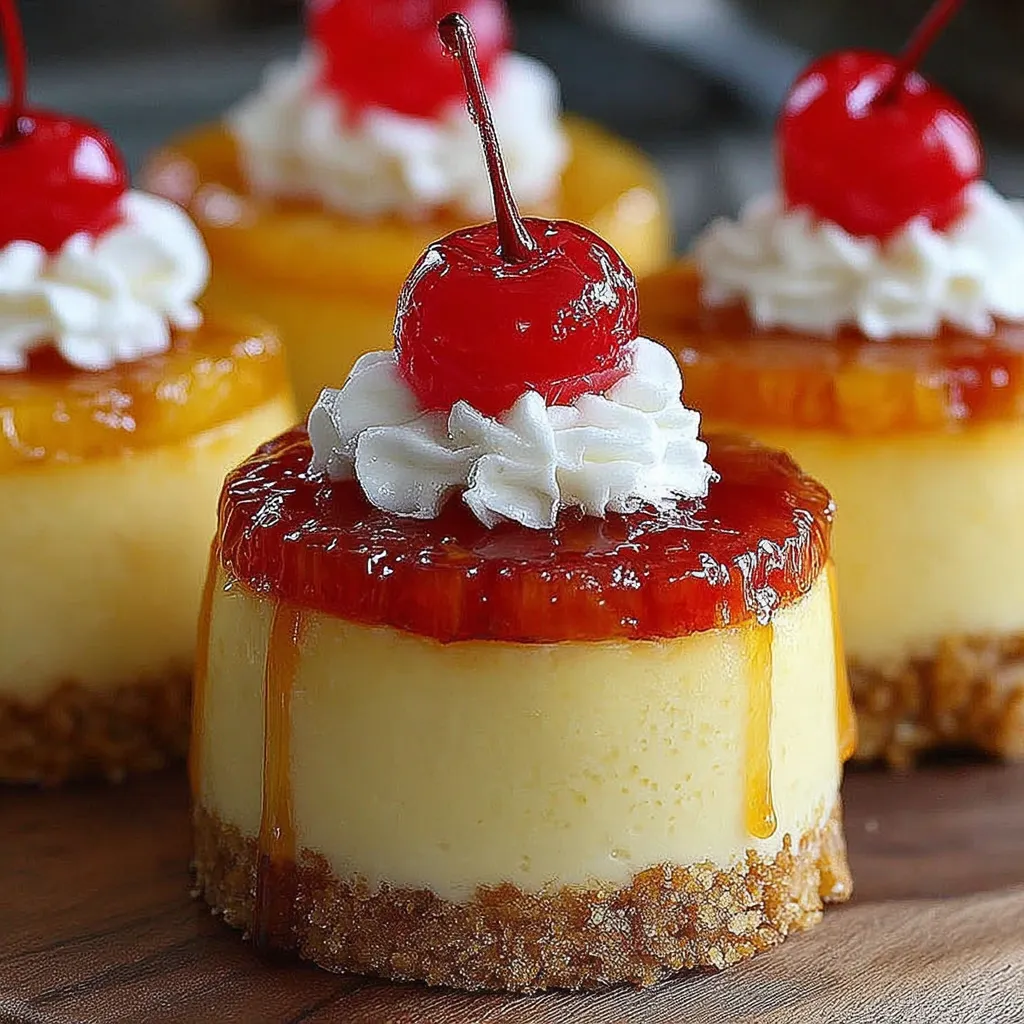 Easy mini pineapple upside-down cheesecakes are a simple and delicious dessert perfect for any occasion.