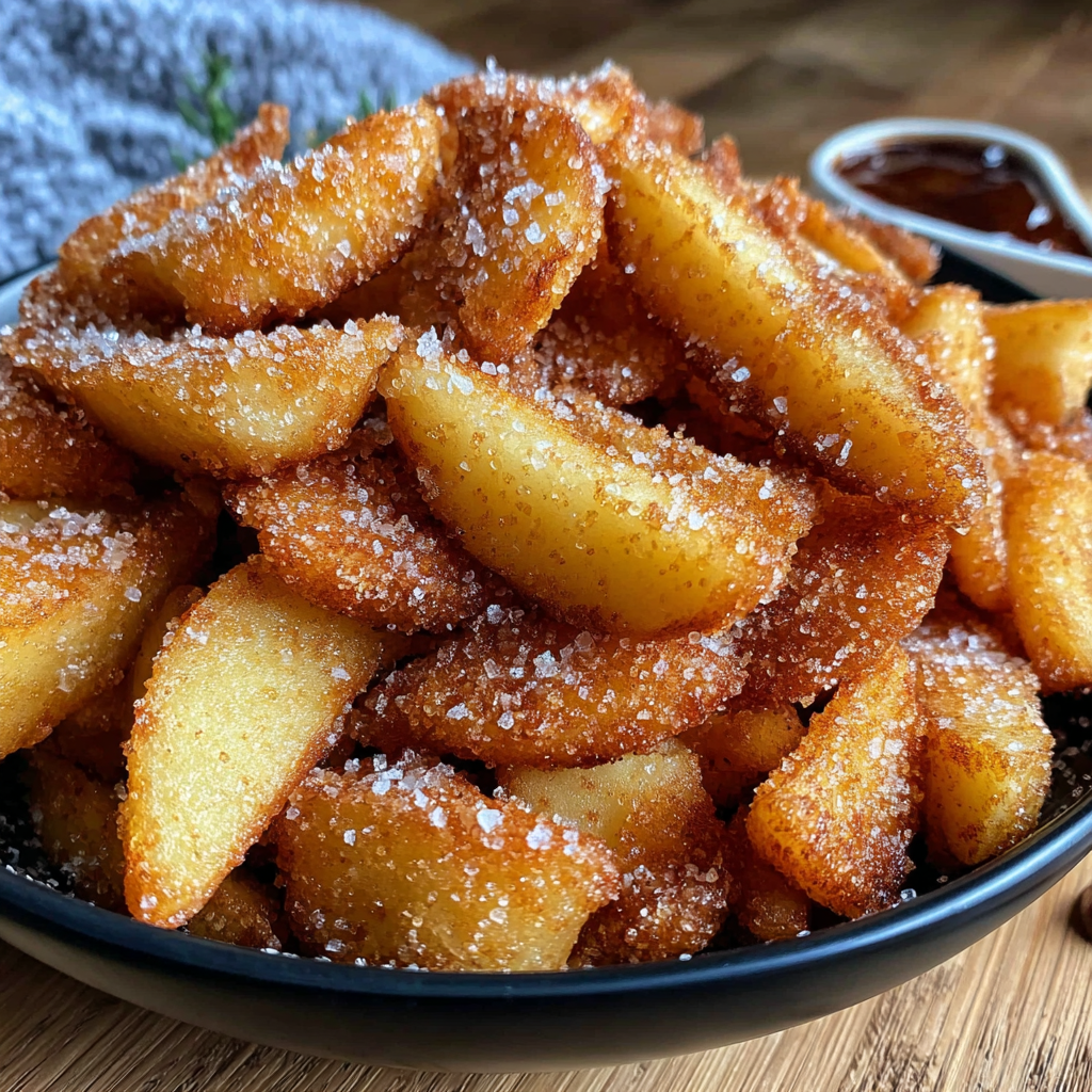Golden-brown Southern fried apples simmer in a skillet, showcasing the comforting and easy-to-make dessert.