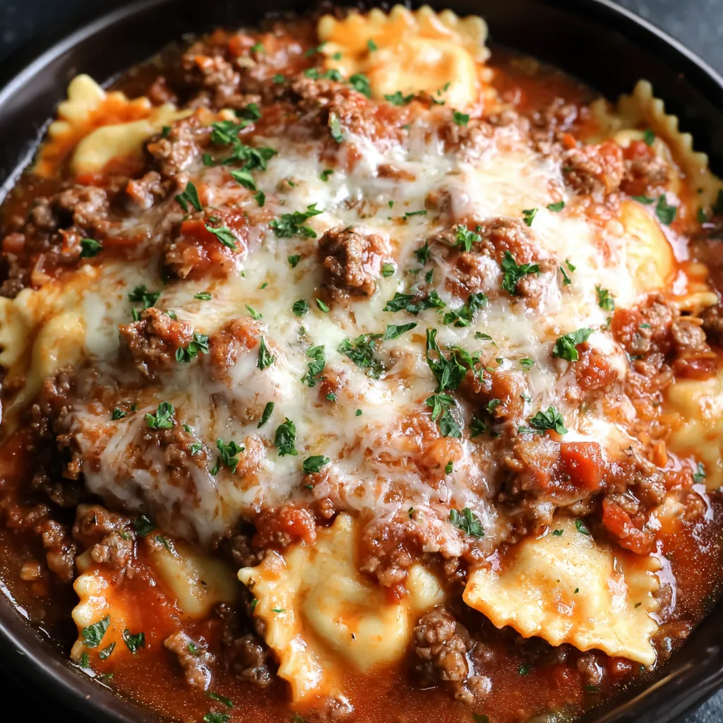 See how easily this delicious crockpot ravioli lasagna comes together in this second content image.