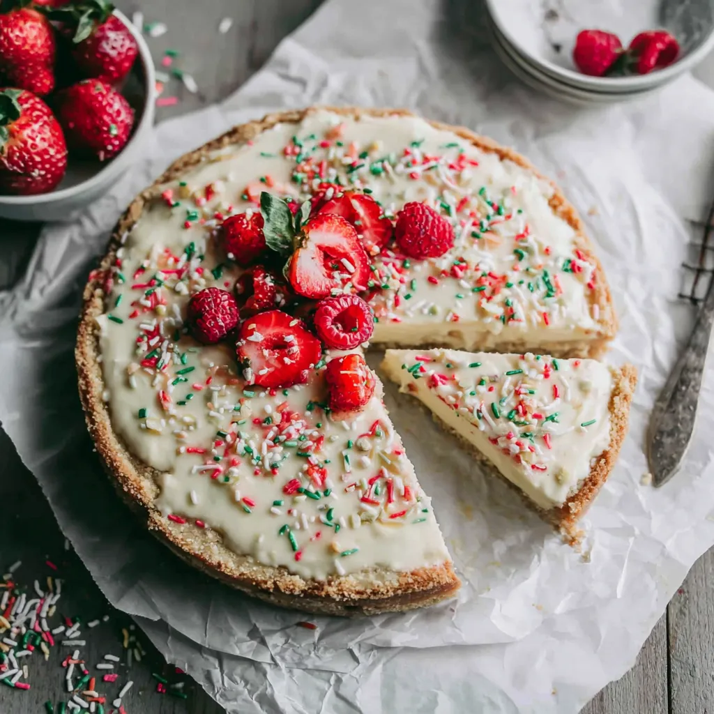 Easy sugar cookie cheesecake bars are pictured in this second content image, showcasing their delicious layers and festive appearance.