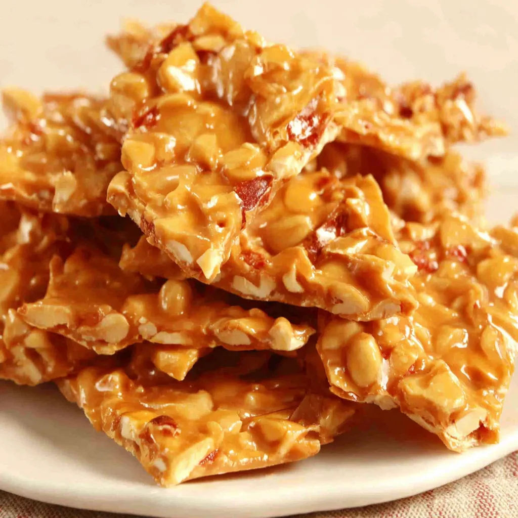 Easy microwave peanut brittle is quickly prepared and cooling on parchment paper, a sweet treat perfect for homemade gifts.