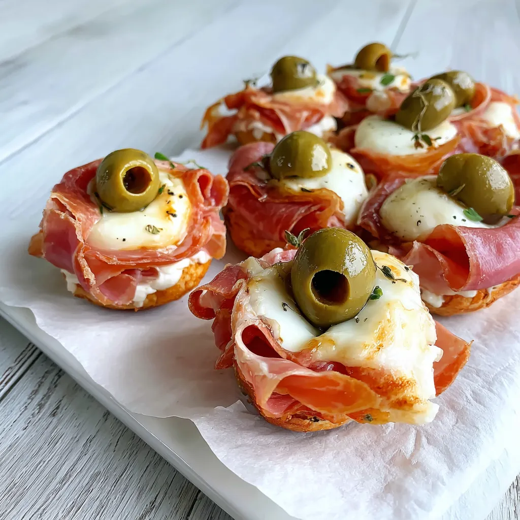 Spooky Salami Mozzarella Eyeballs Recipe Spooky salami mozzarella eyeballs, a creative and fun Halloween appetizer, are pictured in this second image showcasing their playful presentation.