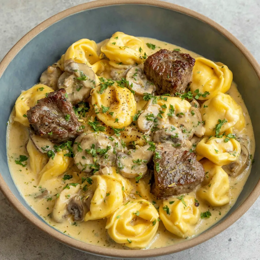 AMAZING PHILLY CHEESESTEAK TORTELLINI PASTA CROCKPOT