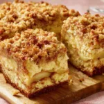 Easy apple crumb cake recipe featured image showcasing a golden-brown cake with a sweet crumb topping.