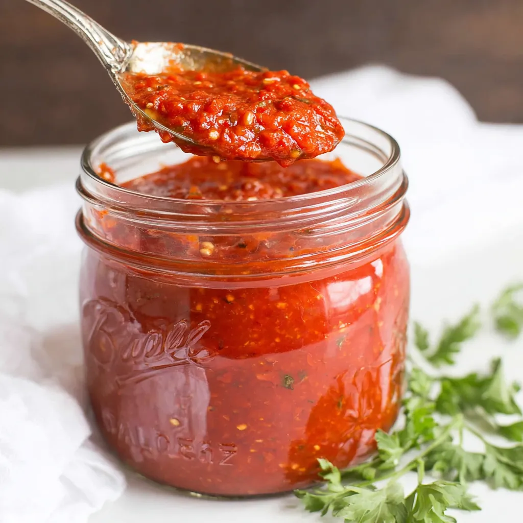 Easy homemade spaghetti sauce for canning is pictured, showcasing a simple recipe for preserving garden tomatoes.