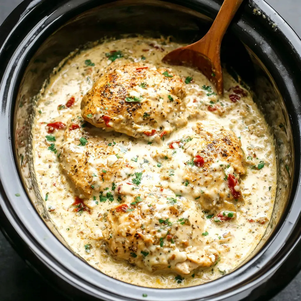 CROCKPOT GARLIC PARMESAN CHICKEN