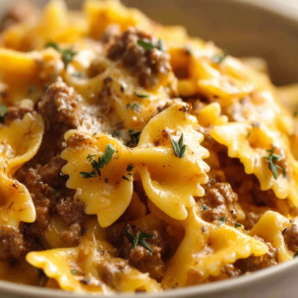 Delicious Garlic Butter Bowtie Beef Pasta served as a featured image for the recipe article.