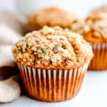Apple Pumpkin Streusel Muffins are beautifully displayed in this featured image.