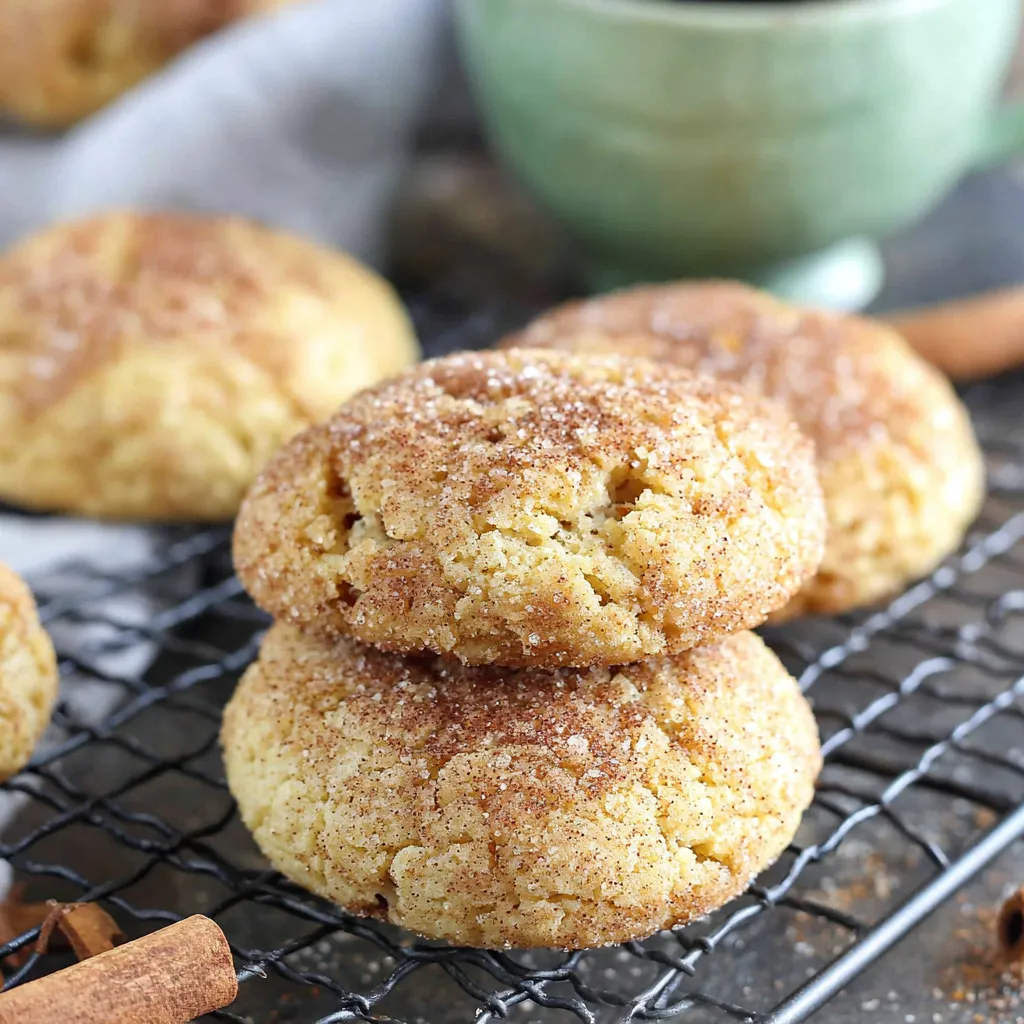 Close-up of soft, homemade pumpkin cookies sprinkled with cinnamon, perfect for an autumn treat and easy baking.