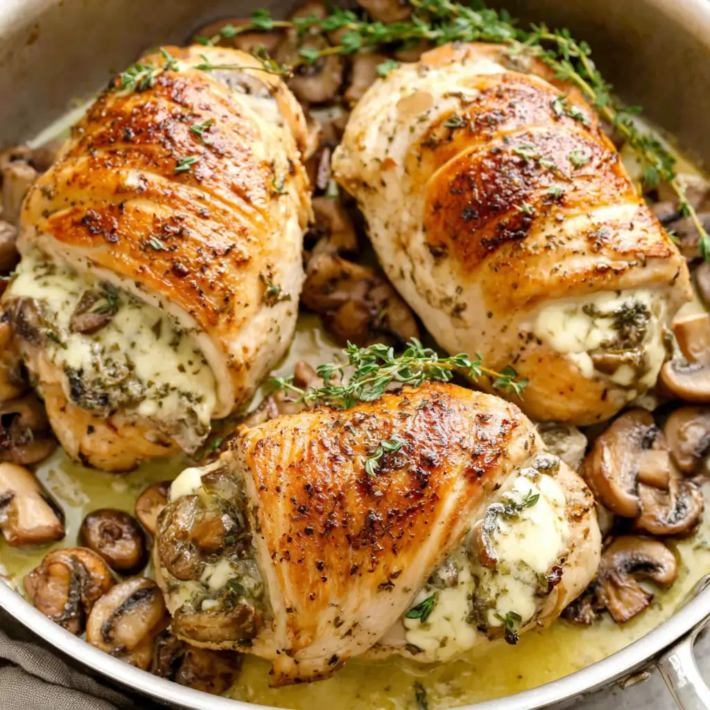 GARLIC BUTTER MUSHROOM CHICKEN AMAZING