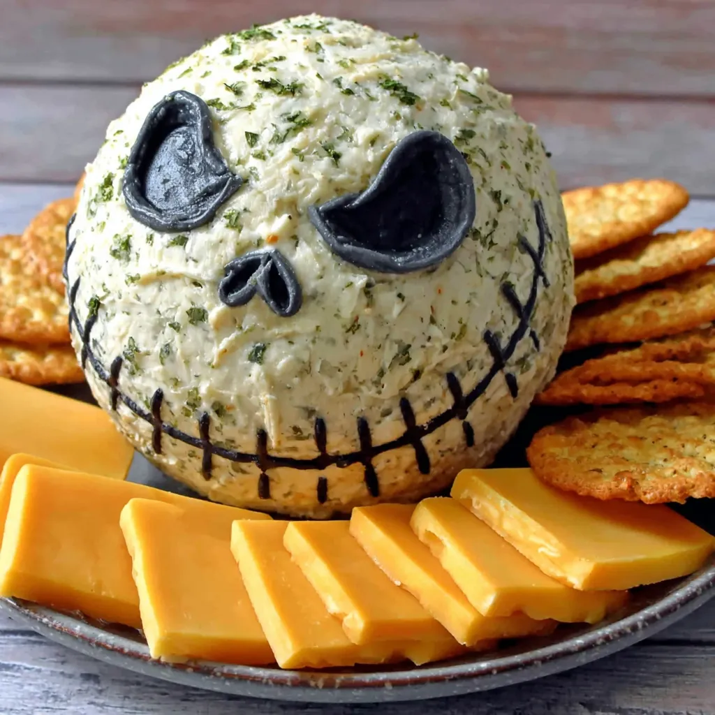 A close-up shot of a delicious, homemade Cheese Ball, ready to be served as an appetizer.