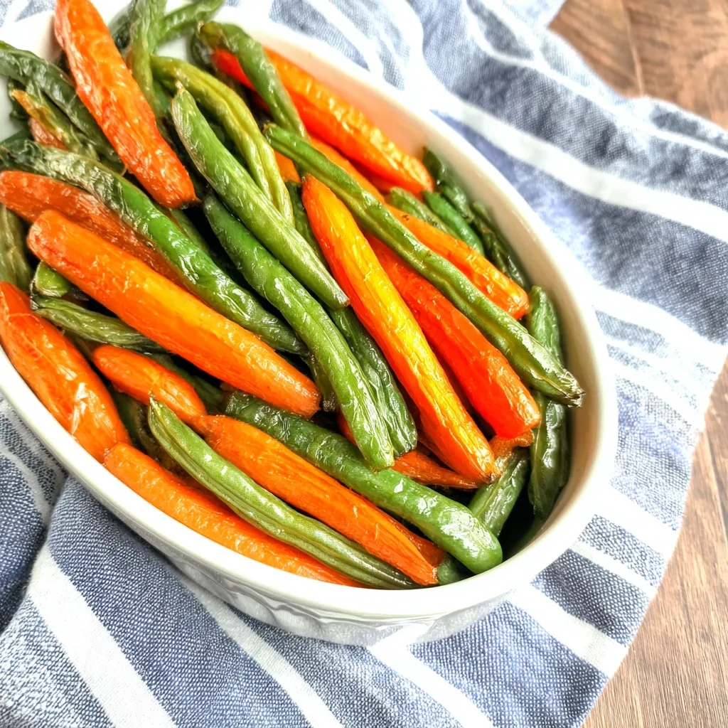 Close-up of glistening Honey Glazed Veggies, showcasing their vibrant colors and appealing texture.