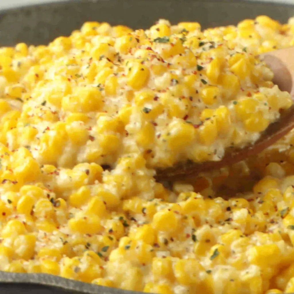 Close-up of delicious Honey Butter Skillet Corn, showcasing its golden kernels and buttery glaze.