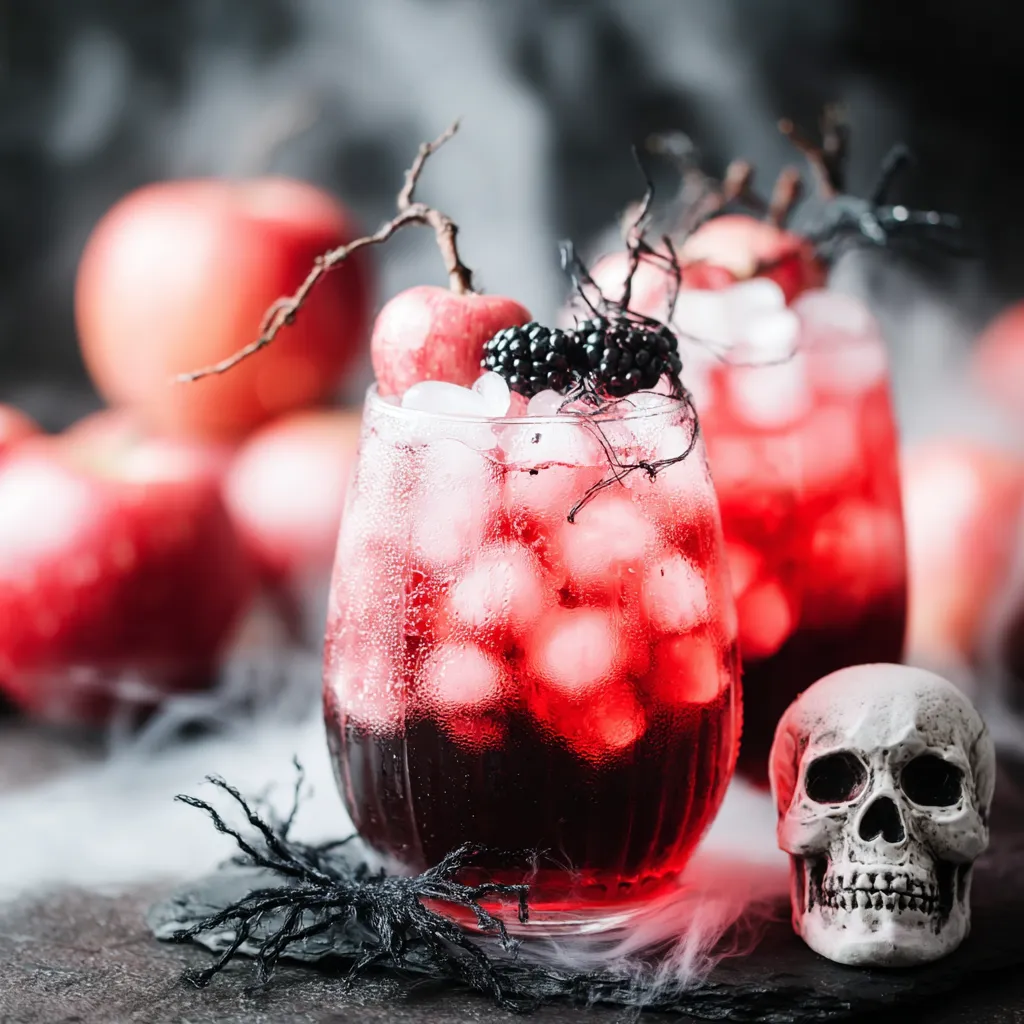 A glass of Poisoned Apple Cider sits ominously, hinting at the dangers within.