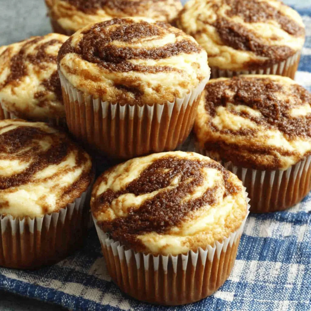 Pumpkin Cream Cheese Swirl Muffins Recipe Close-up showcasing the creamy swirl of Pumpkin Cream Cheese Swirl Muffins.