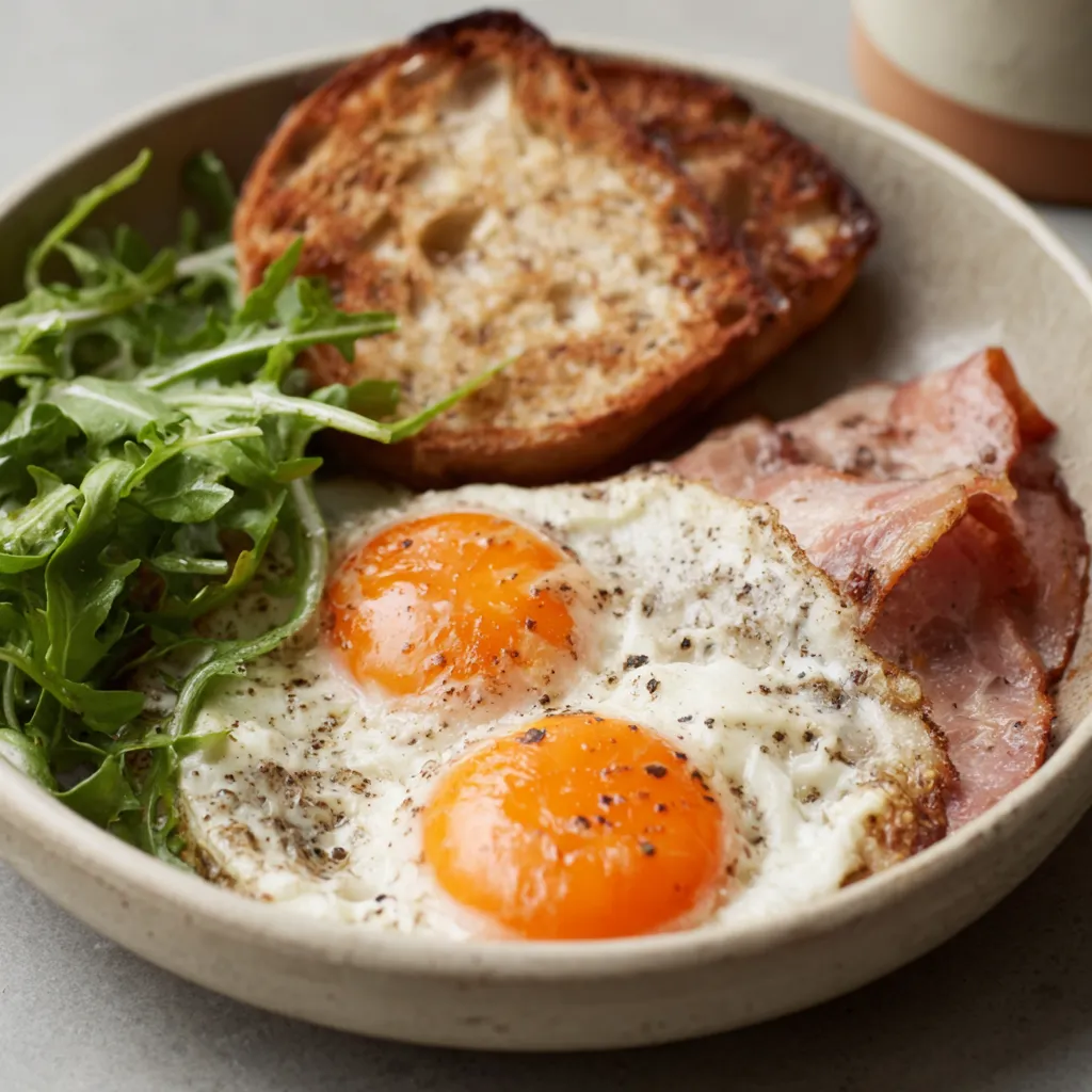 A close-up shot of a delicious breakfast dish, representing the essence of 