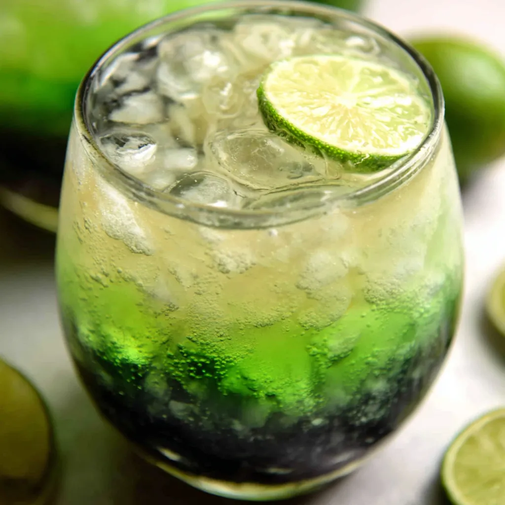Featured image for an article about the vibrant and spooky Beetlejuice Drink.