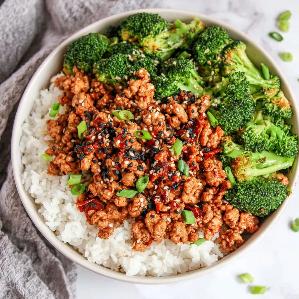 Close-up image showcasing vibrant and delicious Firecracker Chicken Bowls.