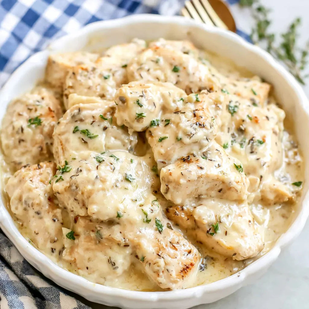 Creamy Crock Pot Ranch Chicken is shown in a delicious featured image.