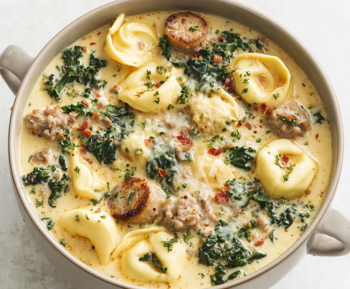 Autumn Tortellini Soup With Sausage is shown in a featured image, capturing its warm and inviting appearance.