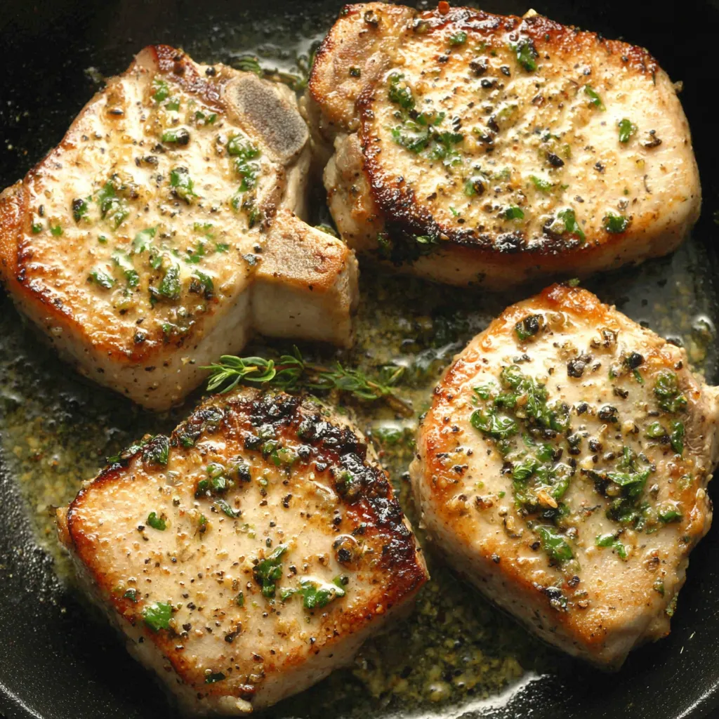 EASY GARLIC BUTTER PORK CHOPS