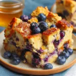 A delicious Blueberry French Toast Casserole is shown as a featured image, ready to be served for breakfast or brunch.