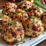 Cranberry Turkey Stuffing Balls are showcased in this featured image, perfect for Thanksgiving or any festive occasion.