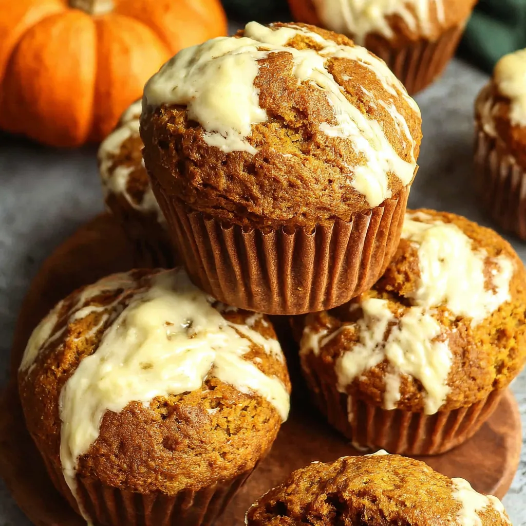 A batch of freshly baked Pumpkin Cream Cheese Muffins are beautifully displayed as the featured image.