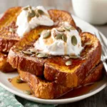 Delicious Pumpkin Spice French Toast is shown as a featured image for a recipe article.