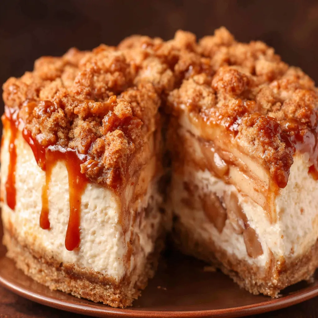 PERFECT SALTED CARAMEL APPLE PIE CHEESECAKE