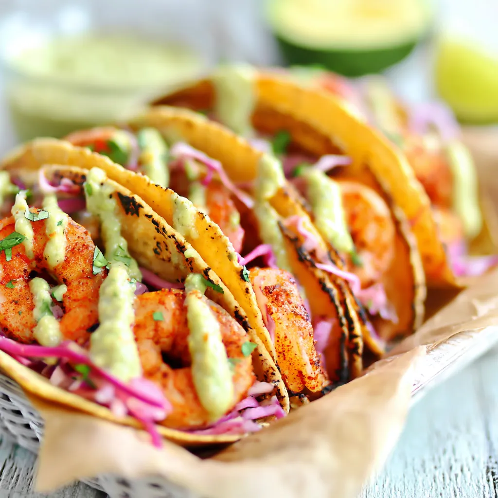 Another enticing image of delicious Shrimp Tacos, showcasing their vibrant colors and fresh ingredients.