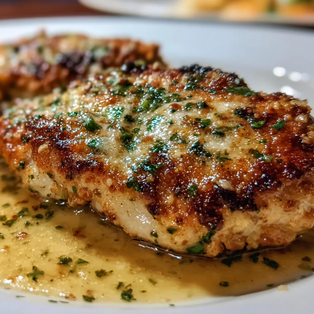 Another view of the delicious Longhorn Parmesan Chicken dish, showcasing its cheesy, golden-brown crust.