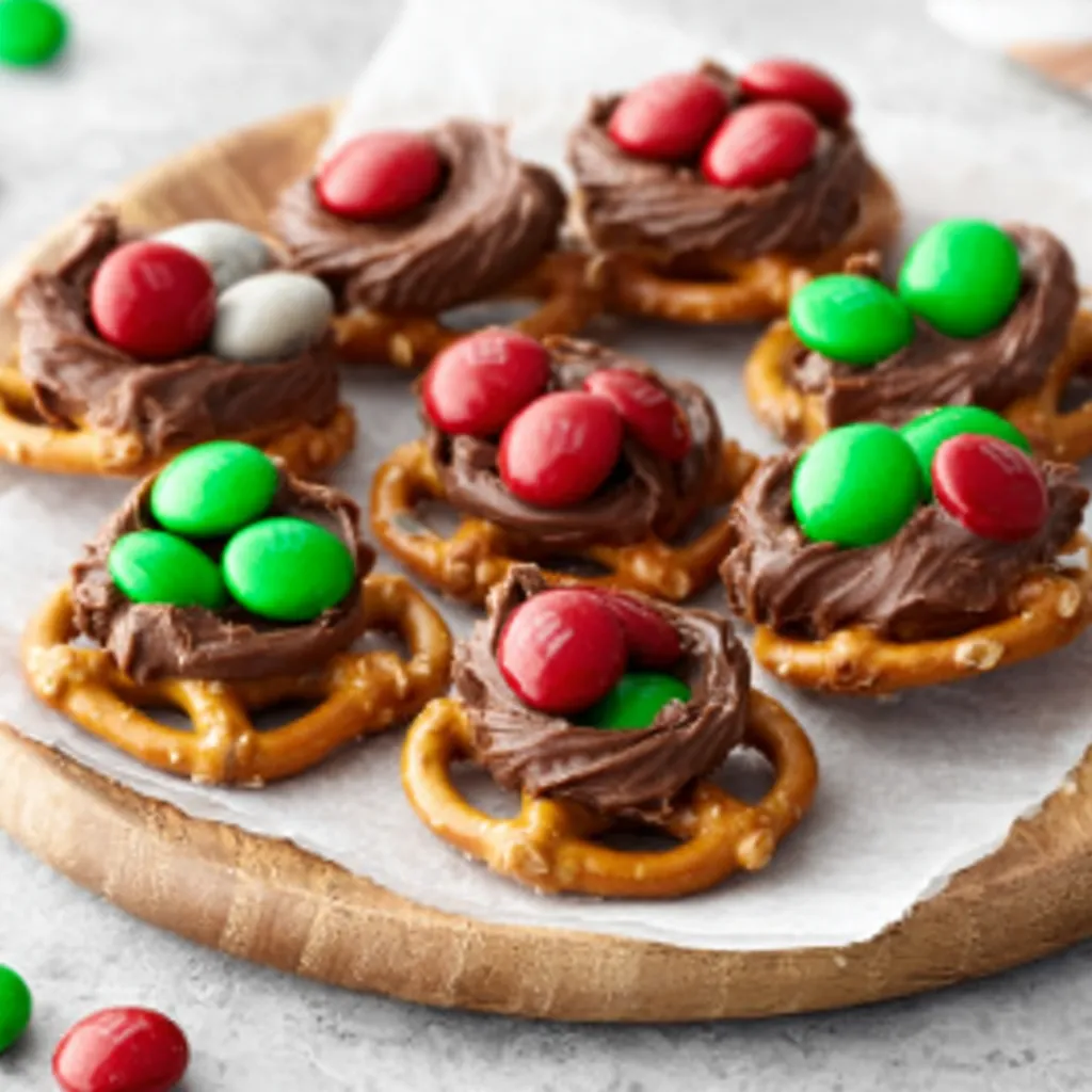 A close-up shot of delicious Rolo Pretzels, perfect for a sweet and salty treat.