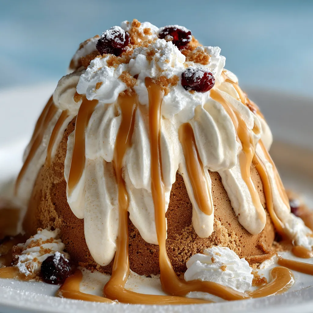 Close-up showcases the creamy texture and intricate design of the Gingerbread Latte Mousse Domes.