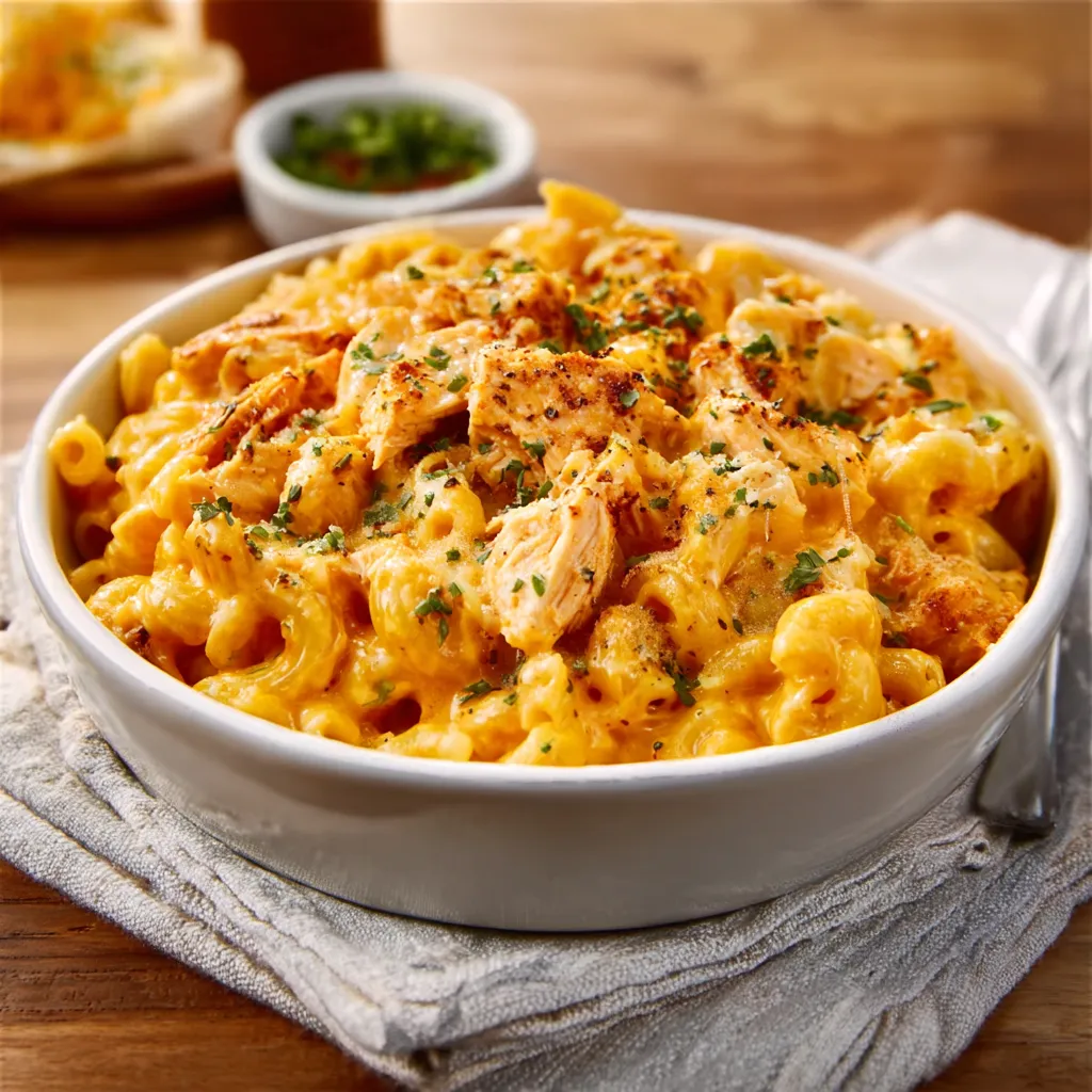 AMAZING BUFFALO CHICKEN MAC AND CHEESE