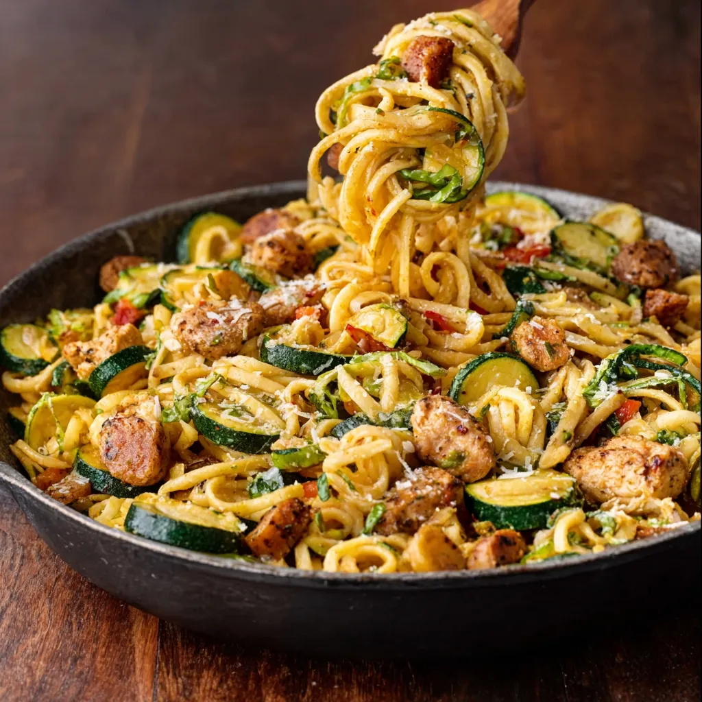 AMAZING CHICKEN ZUCCHINI PASTA SKILLET
