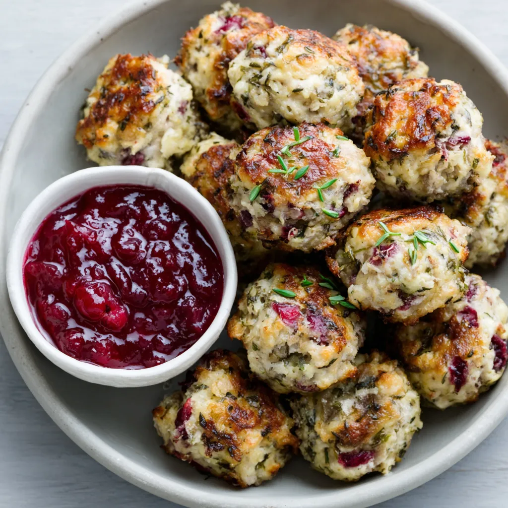 AMAZING CRANBERRY TURKEY STUFFING BALLS