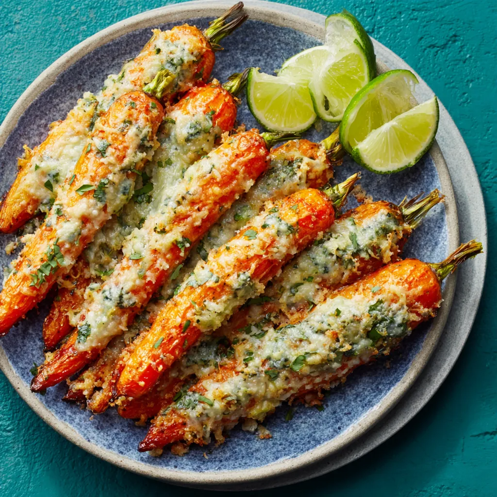 Garlic Herb Smashed Carrots are displayed as a delicious and rustic side dish in this featured image.