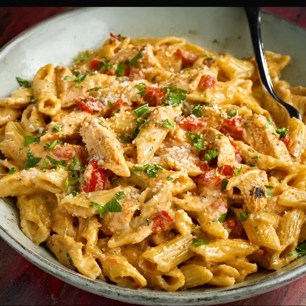 AMAZING ROTEL CHICKEN PASTA