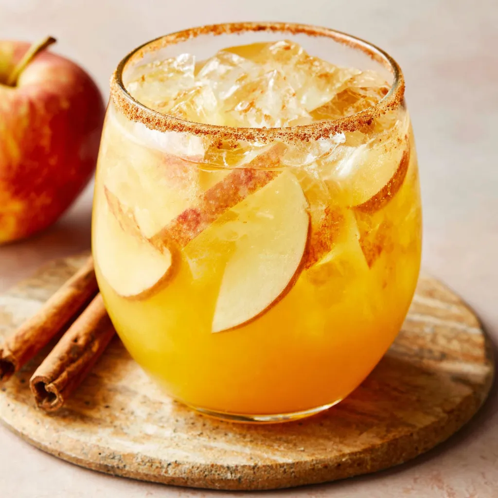 A festive Apple Cider Margarita cocktail garnished with cinnamon sticks is the featured image for this recipe.