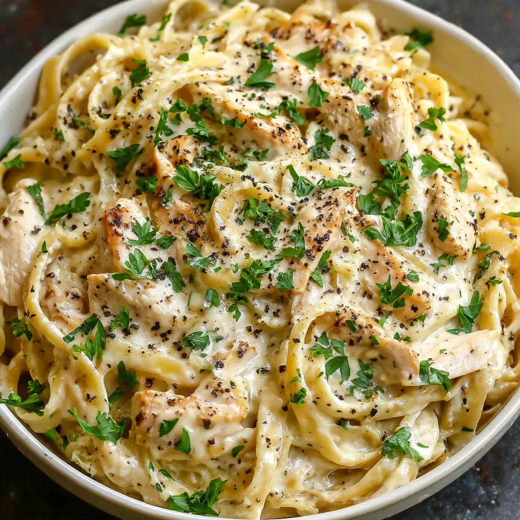 Crockpot Chicken Alfredo featured image showing creamy sauce and tender chicken, perfect for a simple weeknight meal.