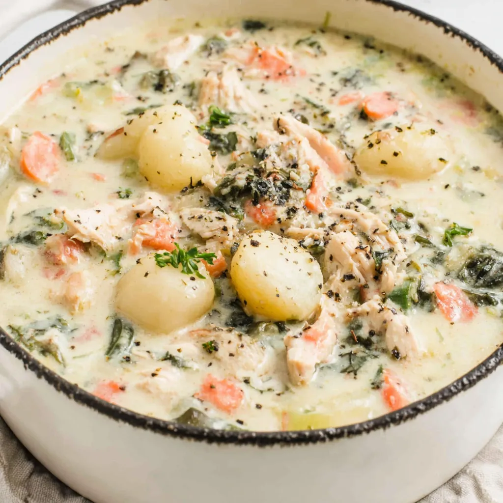 Olive Garden Chicken Gnocchi Soup is showcased as the featured image for a blog post.