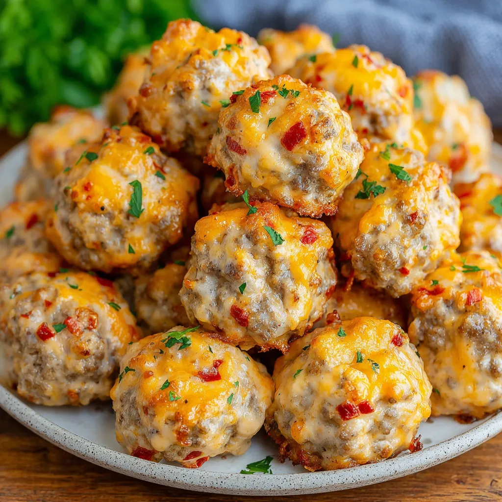 Featured image showcasing delicious, homemade Rotel Cream Cheese Sausage Balls.