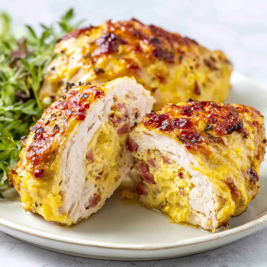 Ruth's Chris Stuffed Chicken featured image showcasing the delicious, cheesy, and perfectly browned dish.