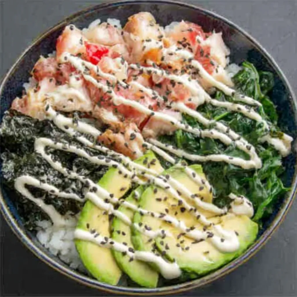 California Roll Sushi Bowls are beautifully displayed in this enticing featured image.