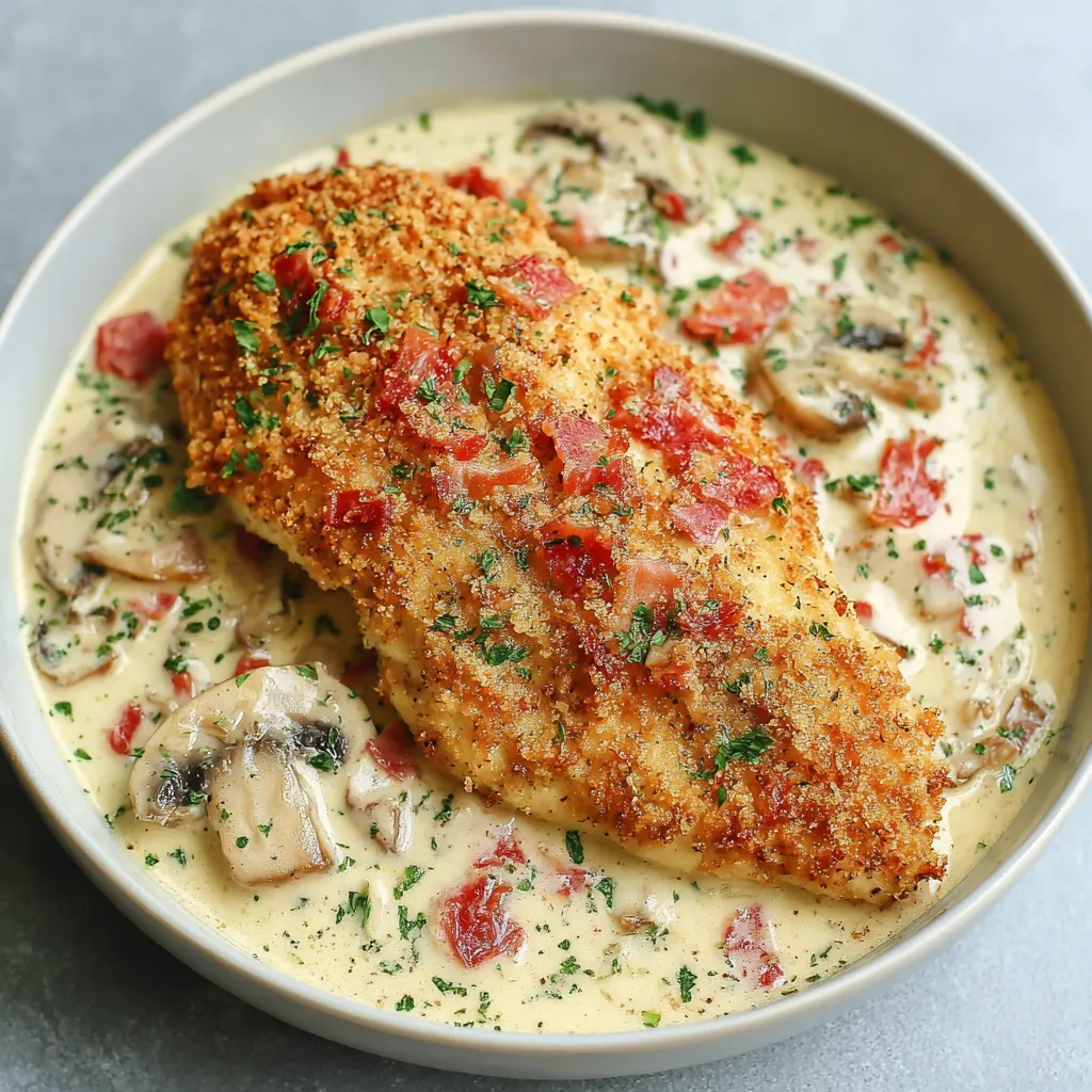 Delicious Chicken In Basil Cream Sauce is the featured image for this recipe.