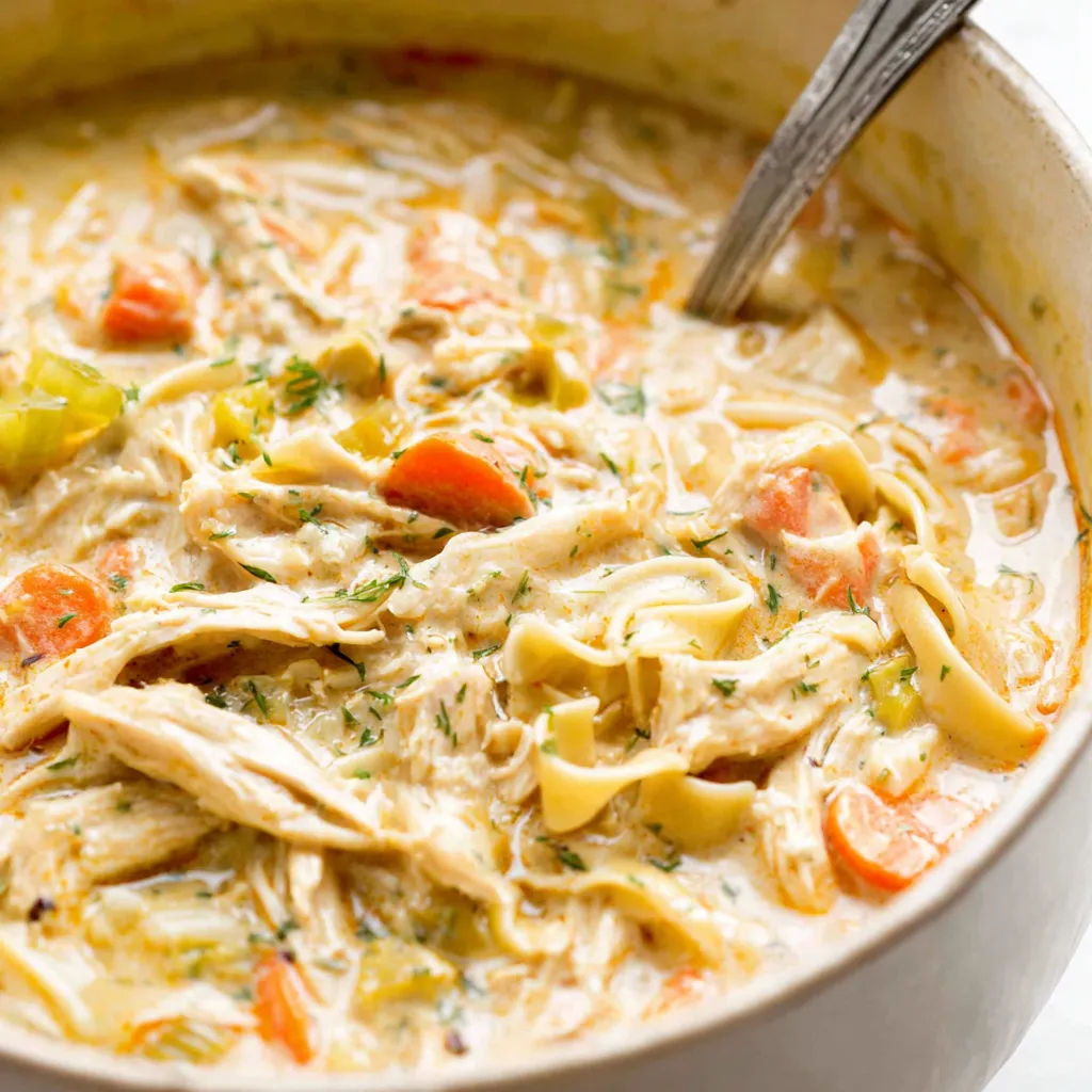 Creamy Chicken Pasta Soup, a comforting and delicious meal, is showcased as the featured image.